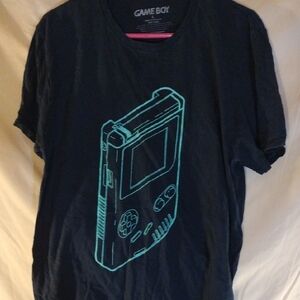 Black and Green Short Sleeve Tee with Retro Gaming Design